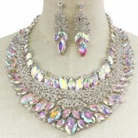 Crystal Leaves Necklace Set 150675AB