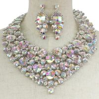 Crystal Oval Necklace Set 150433AB