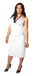 Halter Dress With Breast Pockets White