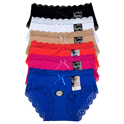 Buy+One+Get+One+Free+Lace+Trimmed+Bikini+Panties