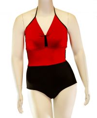 Two Tone One Piece Swimsuit