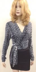 Animal Print Wrap Top