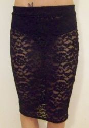 Black Lace Pencil Skirt