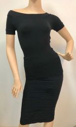 Two Piece Set Black Pencil Skirt And Top