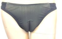 Camel Toe Gaff Panty With Mesh Front Black