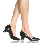 2" Wide Width Block Heel Patent Pump