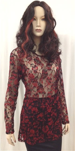 Black+and+Red+Lace+Blouse