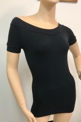 Black Off The Shoulder Stretch Top
