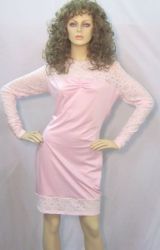 Pink Lycra & Lace Dress