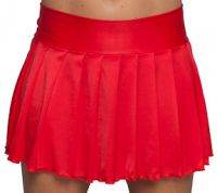 Red Lycra Pleated Skirt